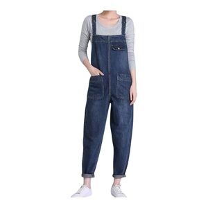 Denim Jumpsuit Loose Boyfriend Medium Blue Denim Harem style Leg Size Medium